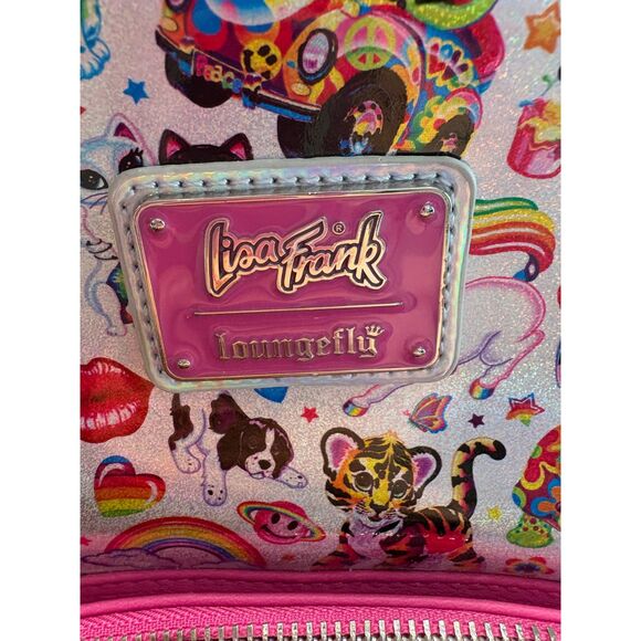NWOT Loungefly Lisa Frank Vinyl Backpack - Picture 4 of 11